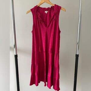 Max Studio Sleeveless Crinkle Dress in Raspberry Pink
